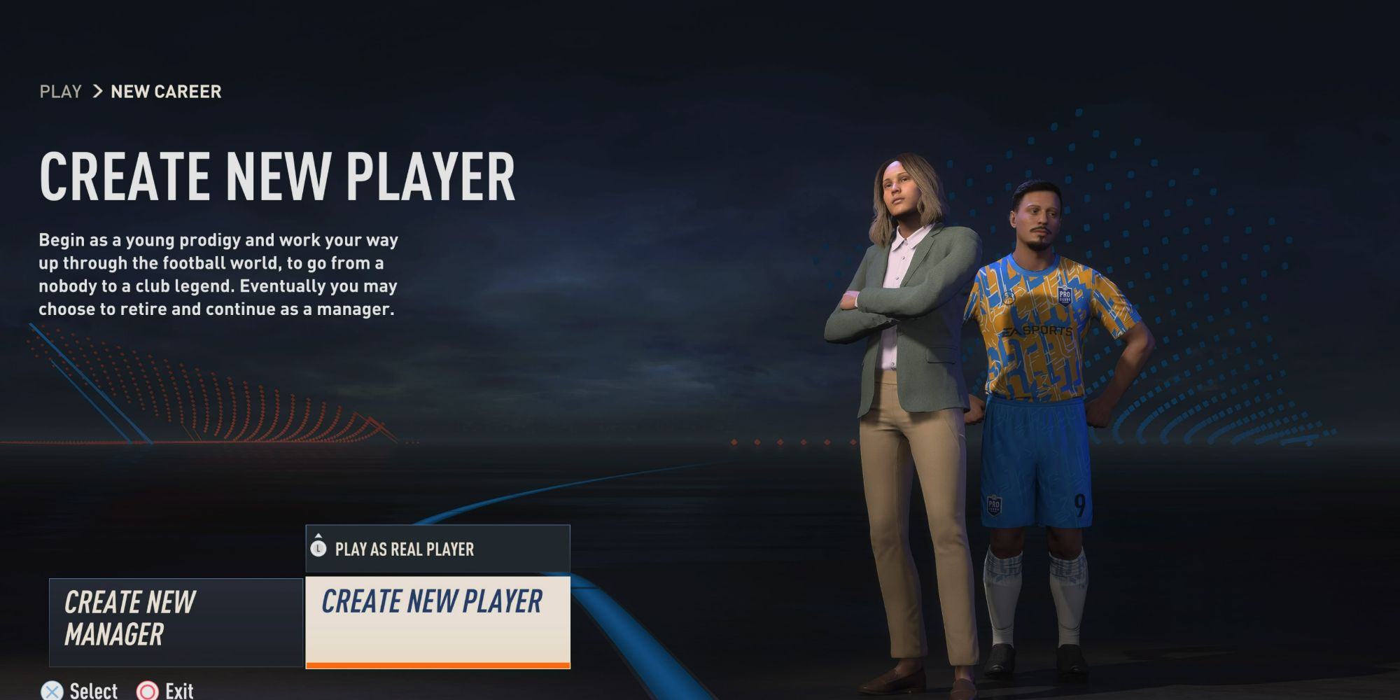 FIFA 23 Create New Player Screen