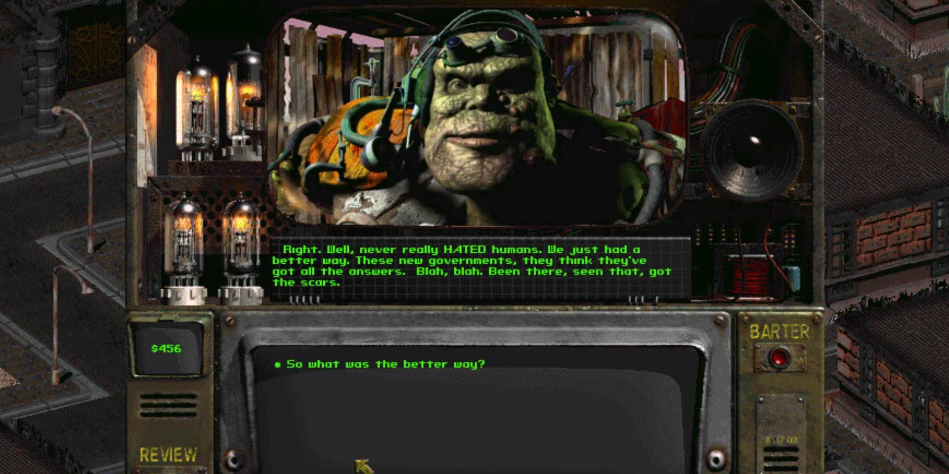 Marcus in Fallout 2 discussing The Master.