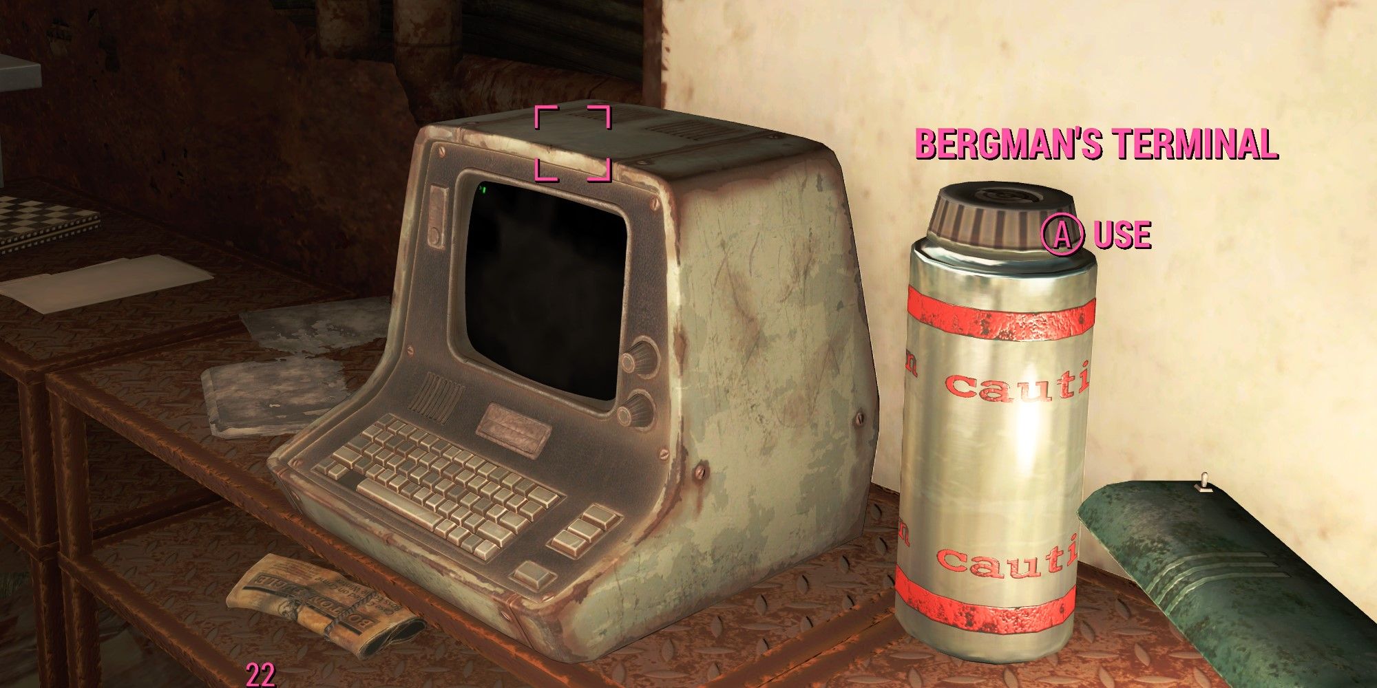 Fallout 4 Cambridge Polymer Labs Bergman's Terminal on desk