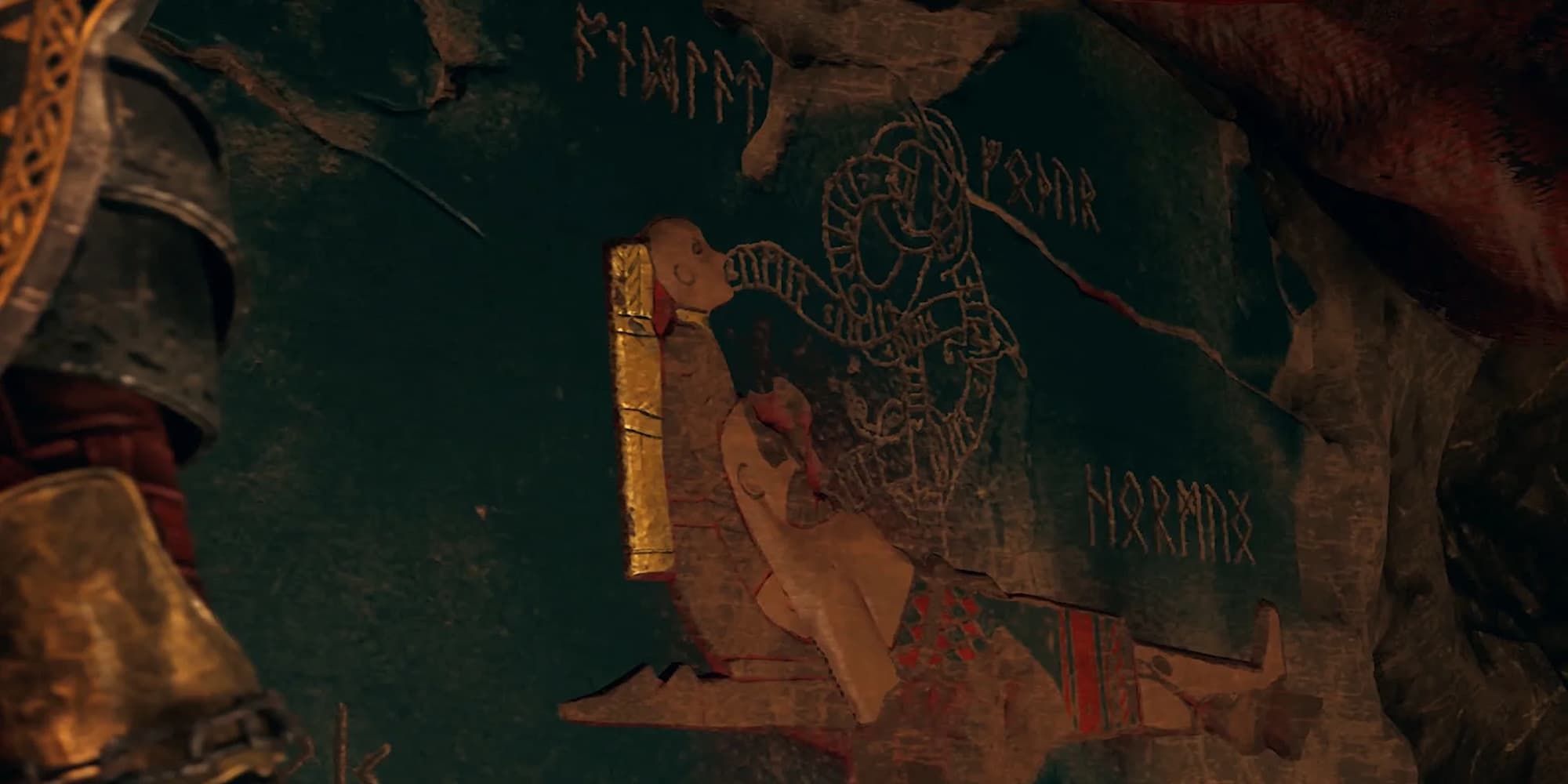 God of War Mural Depicting Atreus and A Man