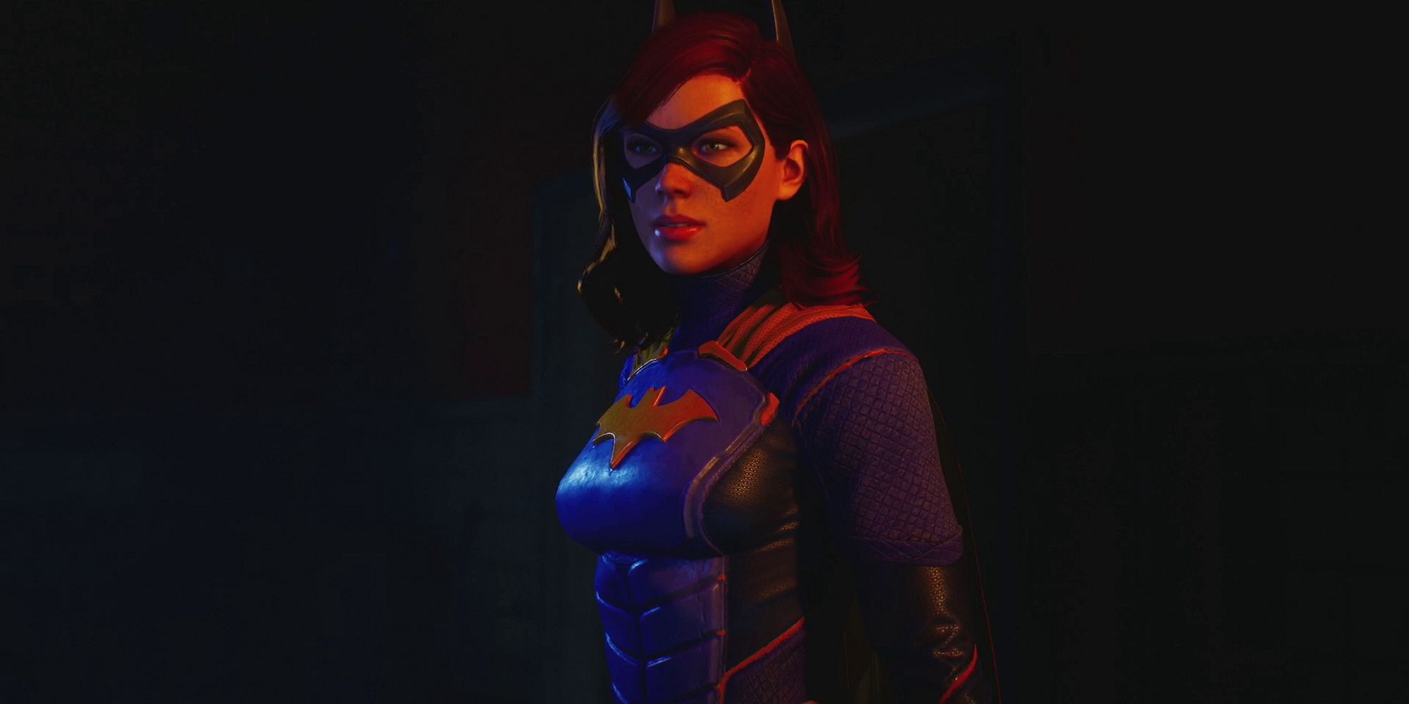 Gotham Knights Batgirl in her default costume early in the campaign
