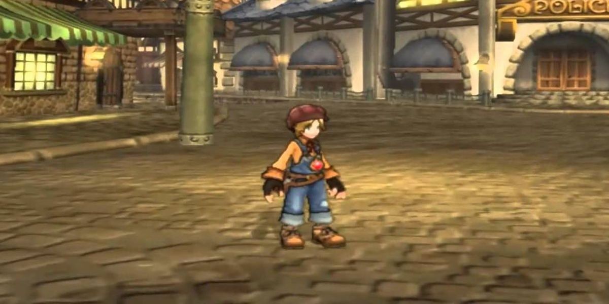 Maximilian on empty street in Dark Cloud 2 