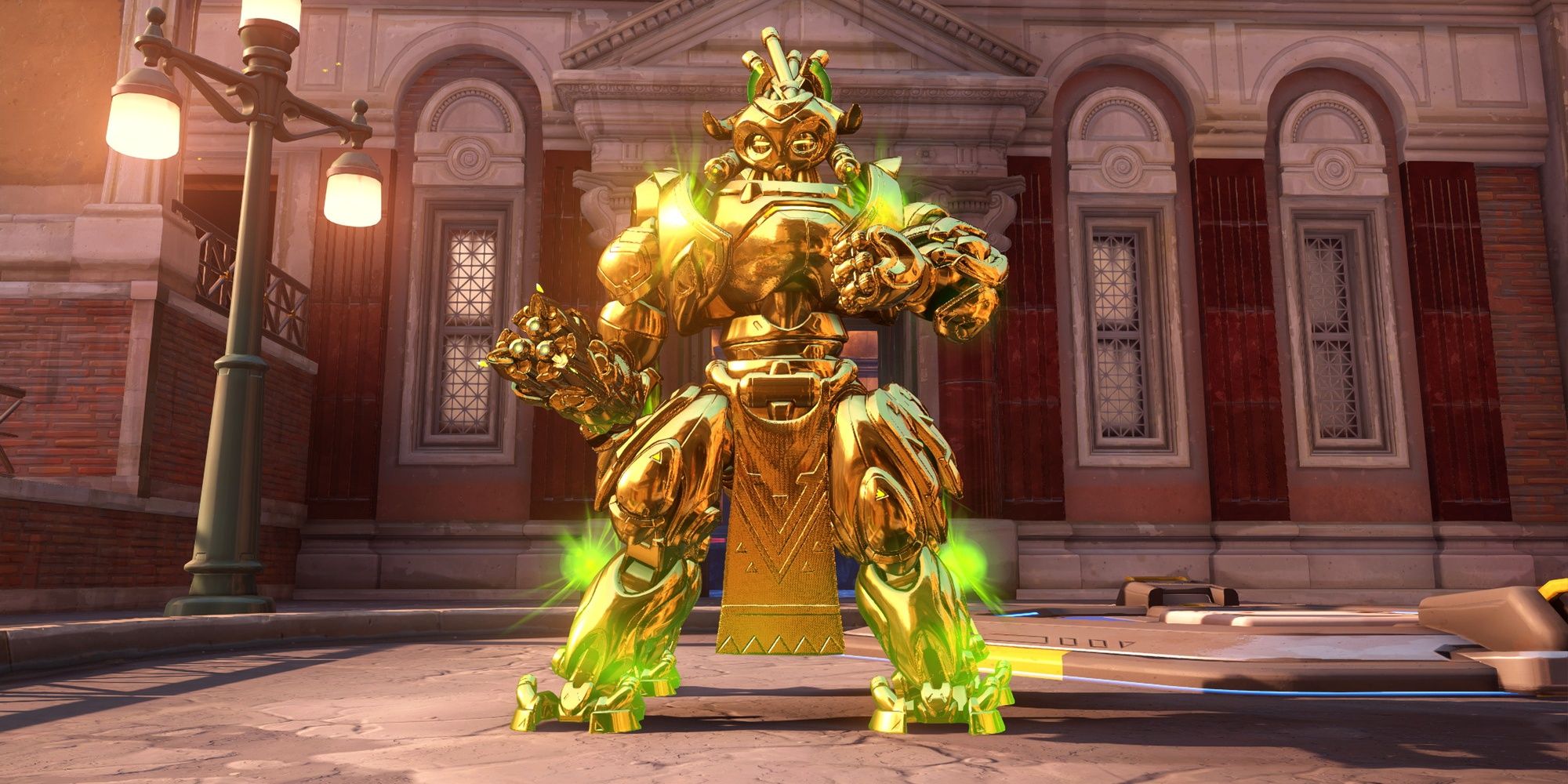 Orisa under the effects of her Fortify ability in Overwatch 2.