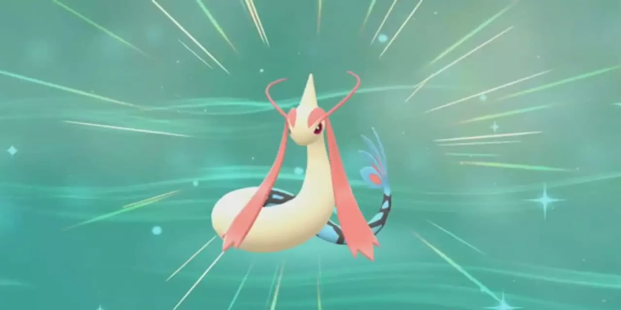 Pokémon Milotik in the evolution screen 