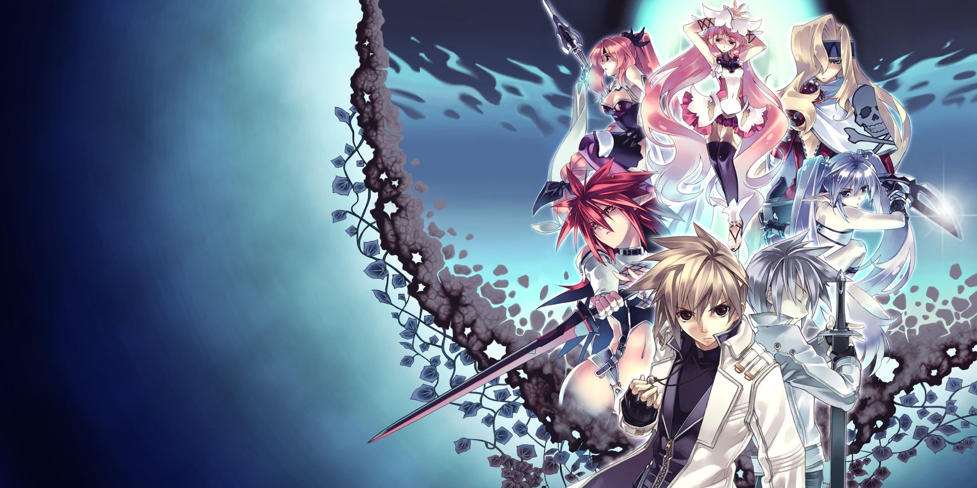 Record of Agarest War Six Main Characters In Formation At Right