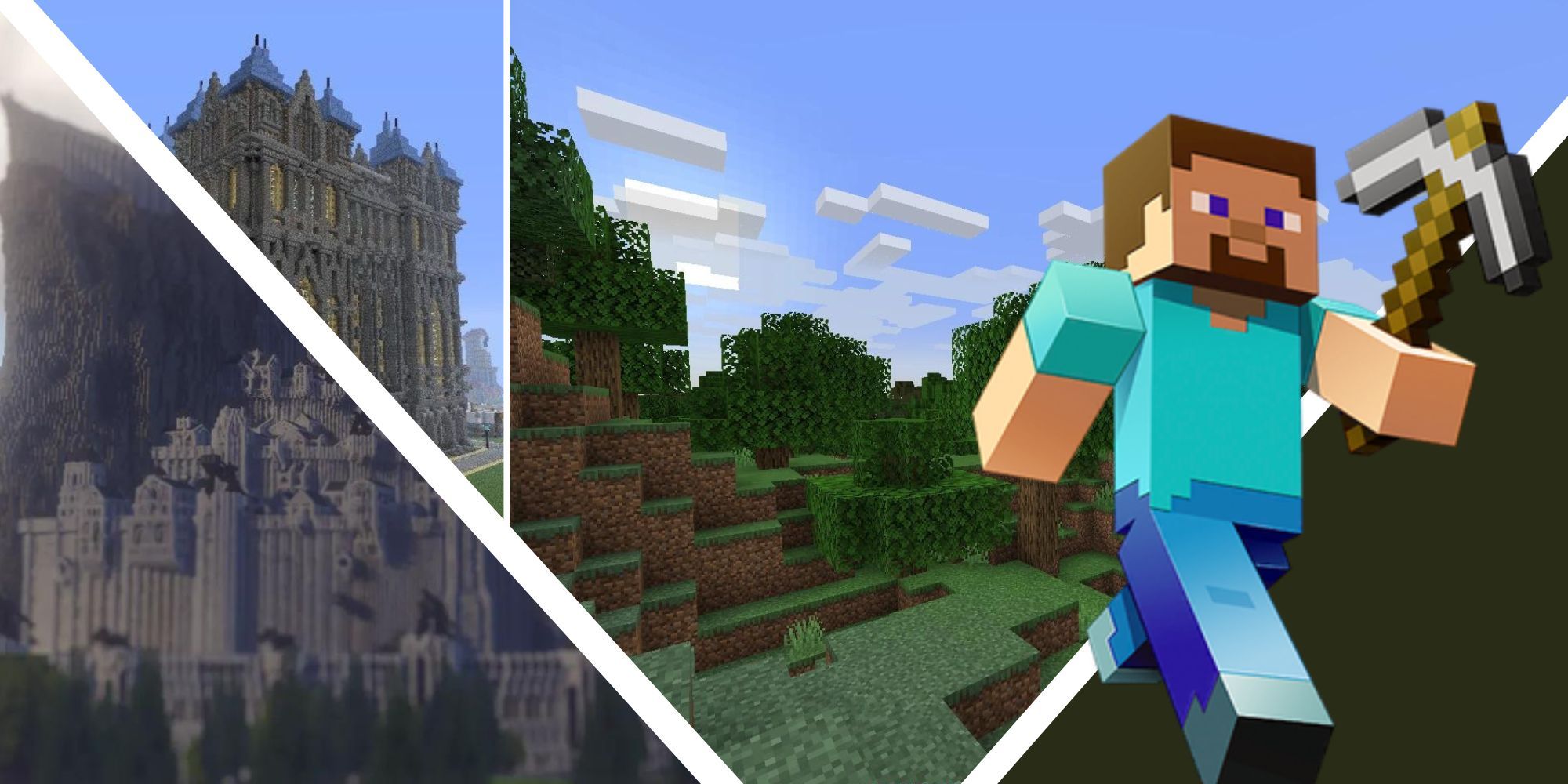 Mondo di Minecraft, fantastiche build e Steve