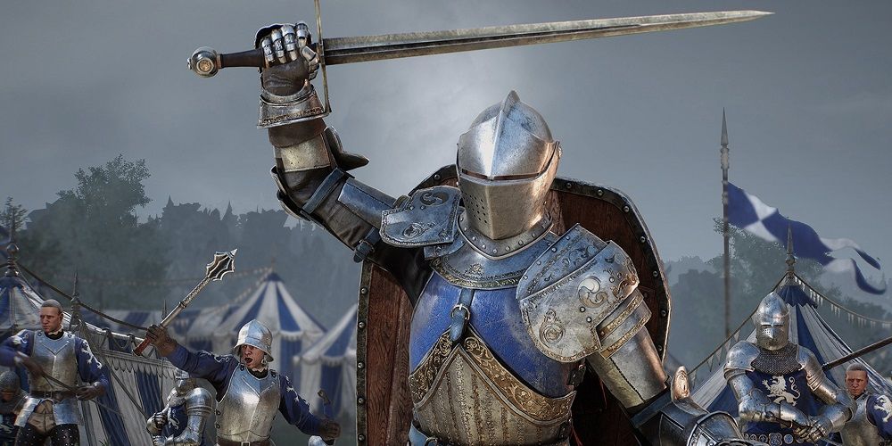 Knight leading the charge in Chivalry 2