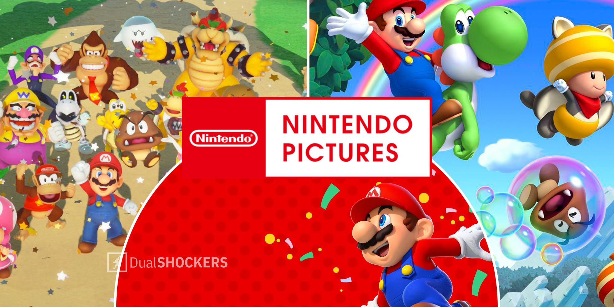 Nintendo Launches Animation Studio Nintendo Pictures Super Mario characters Mario, Luigi, Toad, Bowser, Diddy Kong, Wario, Dry Bones, Waluigi, Boo, Goomba, Donkey Kong
