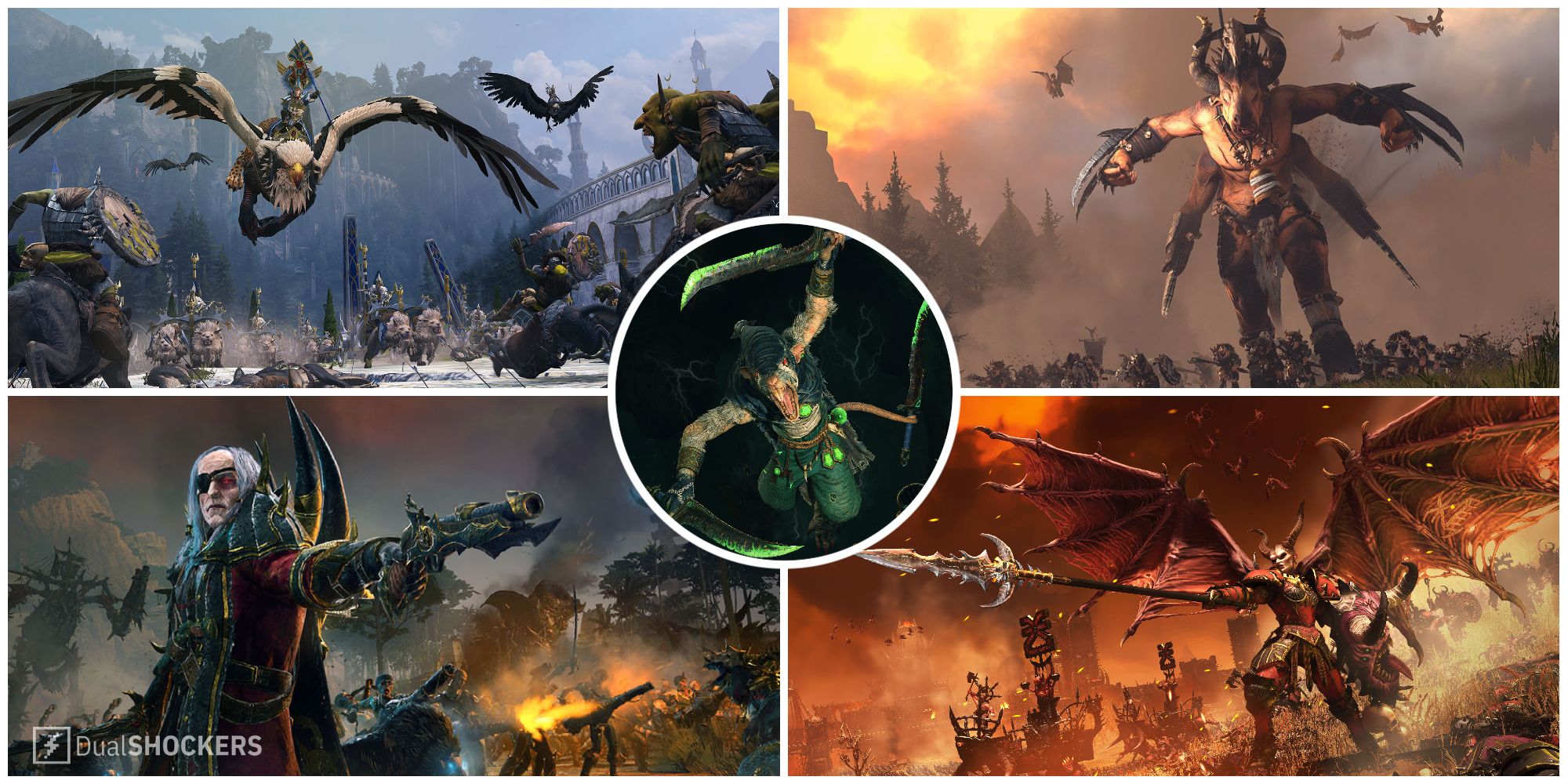 Keyart of some of the best DLC across the Total War: Warhammer trilogy