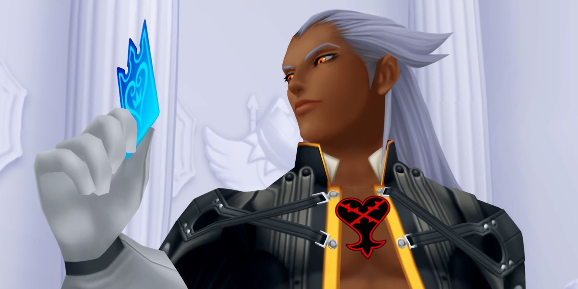 Kingdom Hearts Chain of Memories screenshot of Ansem holding a card