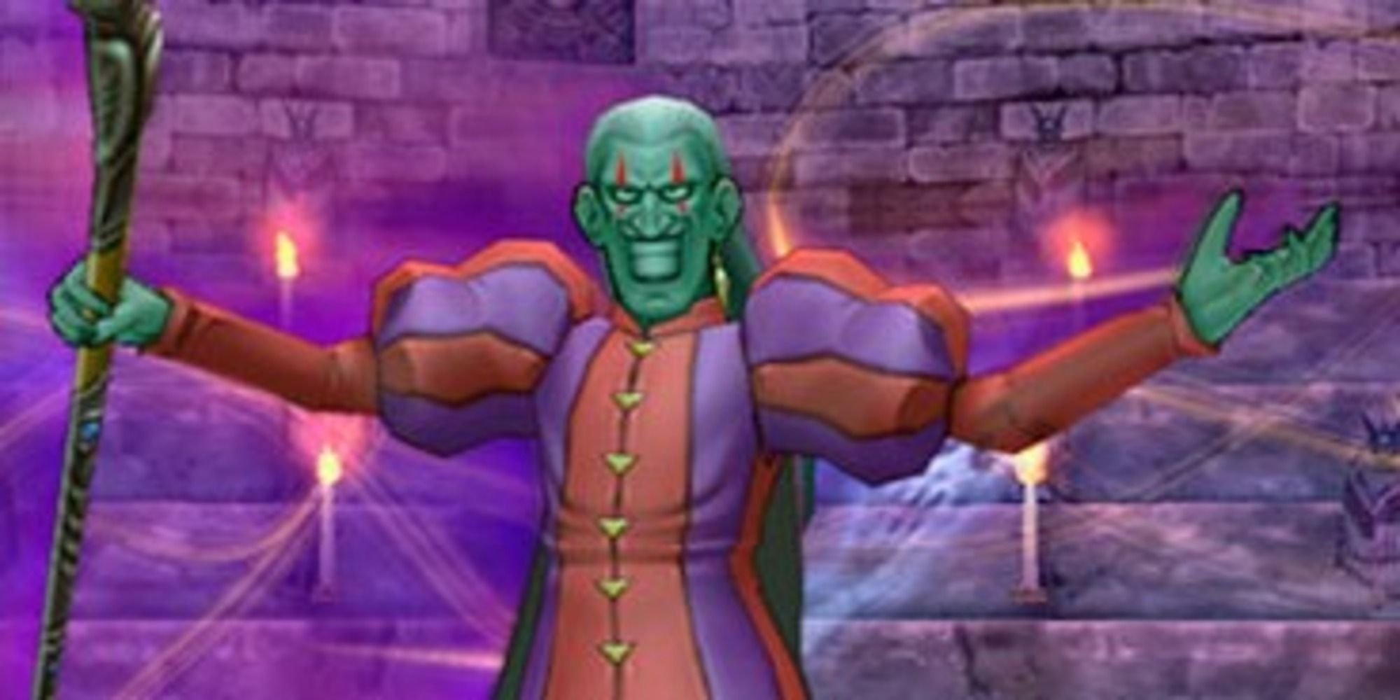 Dragon Quest VIII 8 screenshot of Dhoulmagus grinning while holding his arms out wide