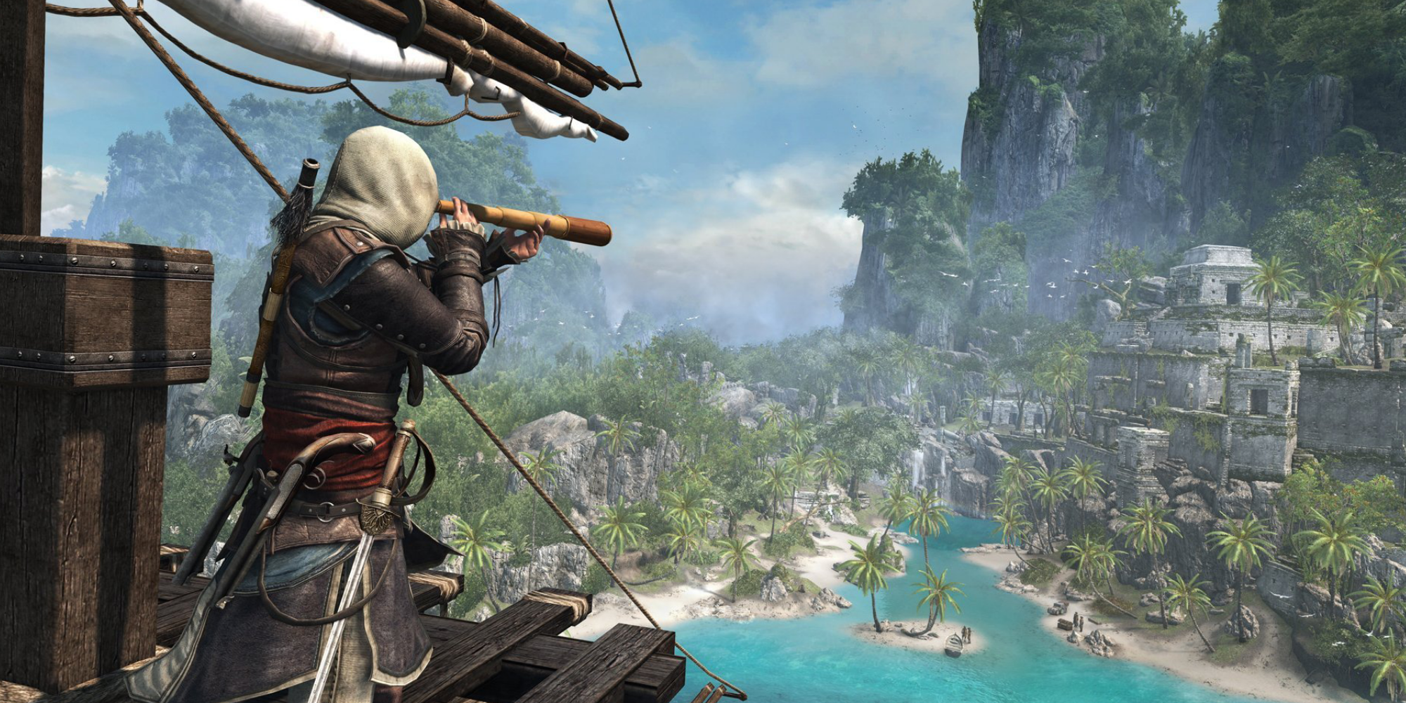 Assassin's Creed Black Flag Edward Surveying atop of his ship