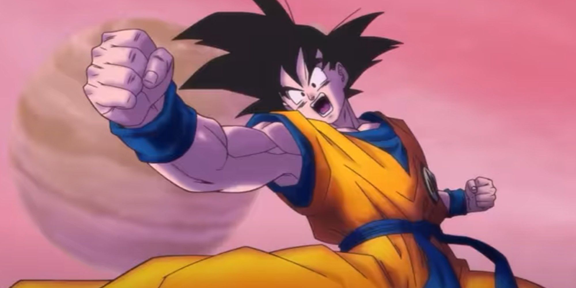 Goku raises a fist in Dragon Ball Super: Super Hero Trailer