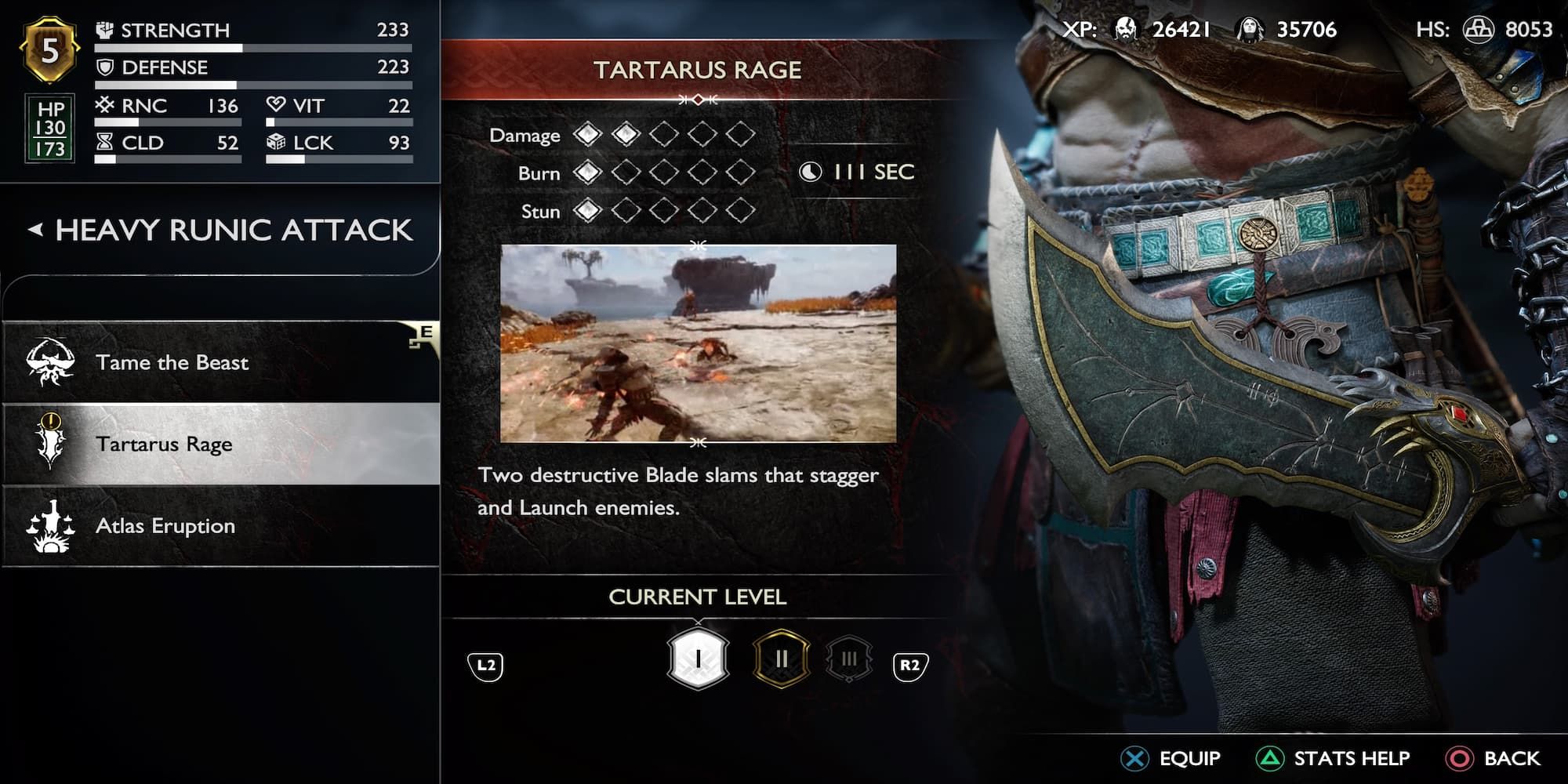 Tartarus Rage Menu Description 