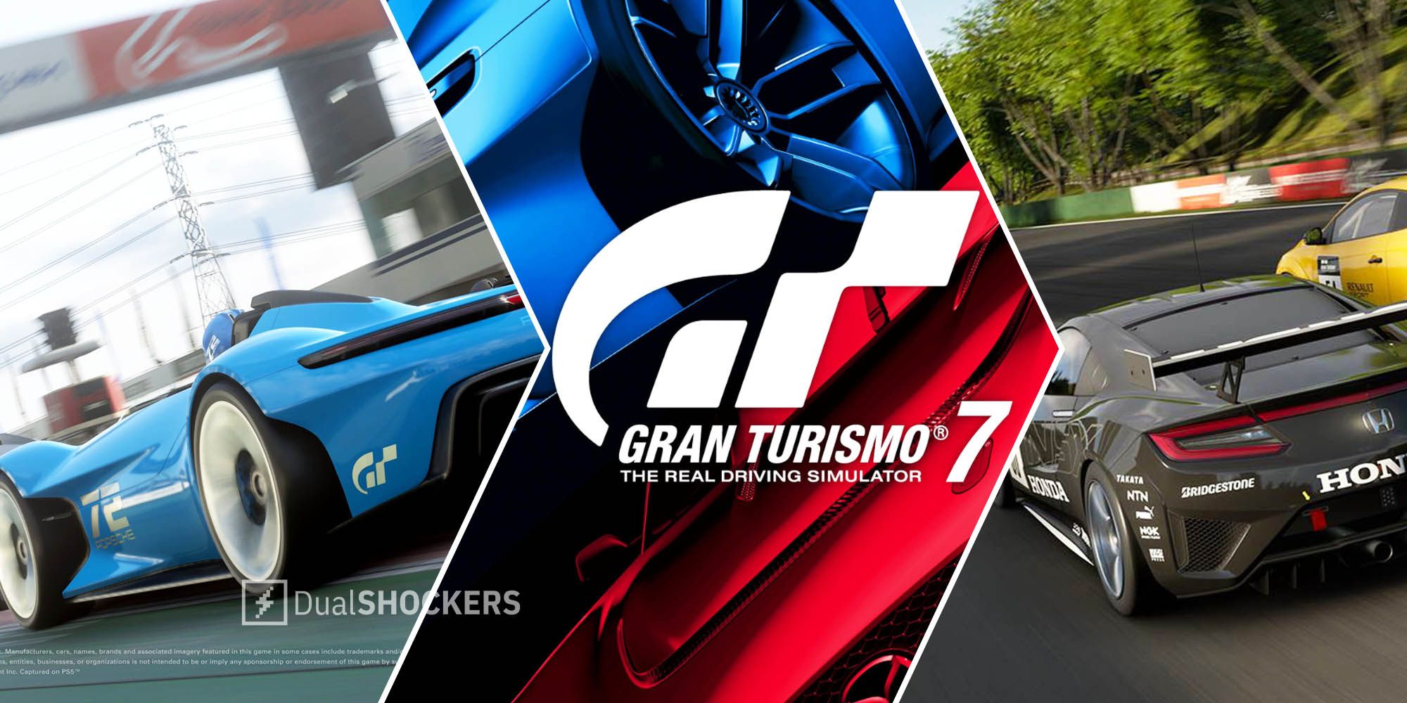 Gran Turismo 7 Blue Porsche and Black Honda racing