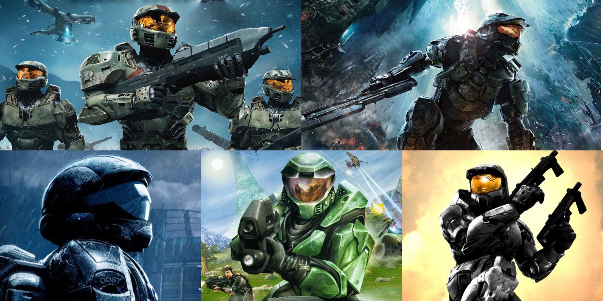 Halo Wars Halo CE Halo 2 Halo 3 ODST Halo 4 Cover Art