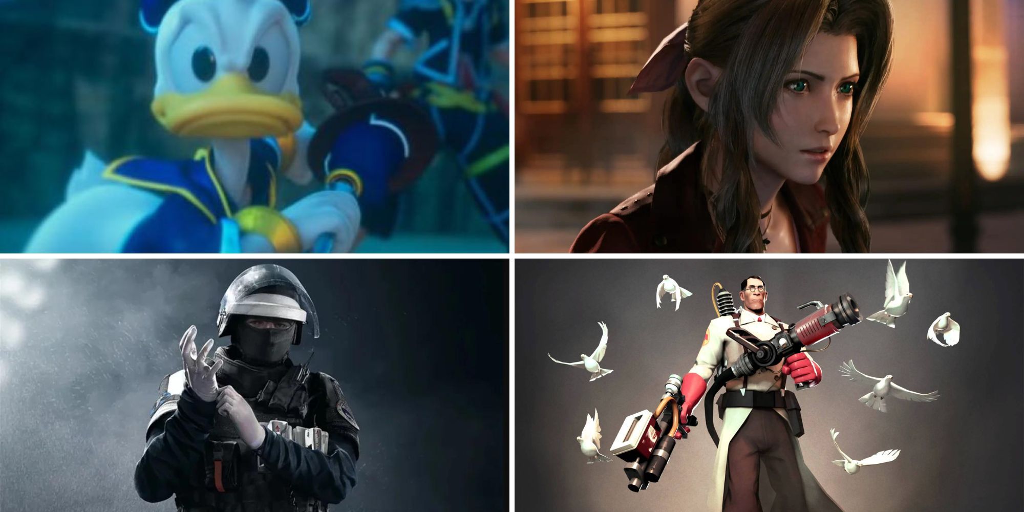 Collage of healers from video games