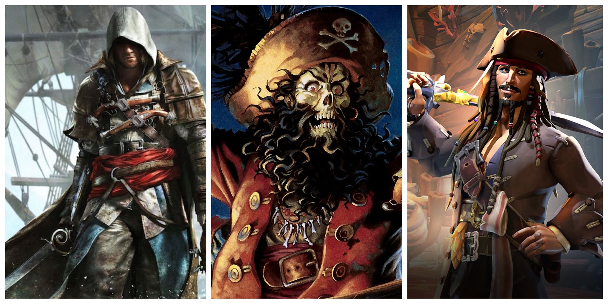 Jogos temáticos de piratas Assassins Creed Edward Monkey Island LeChuck Sea of ​​Thieves Jack Sparrow