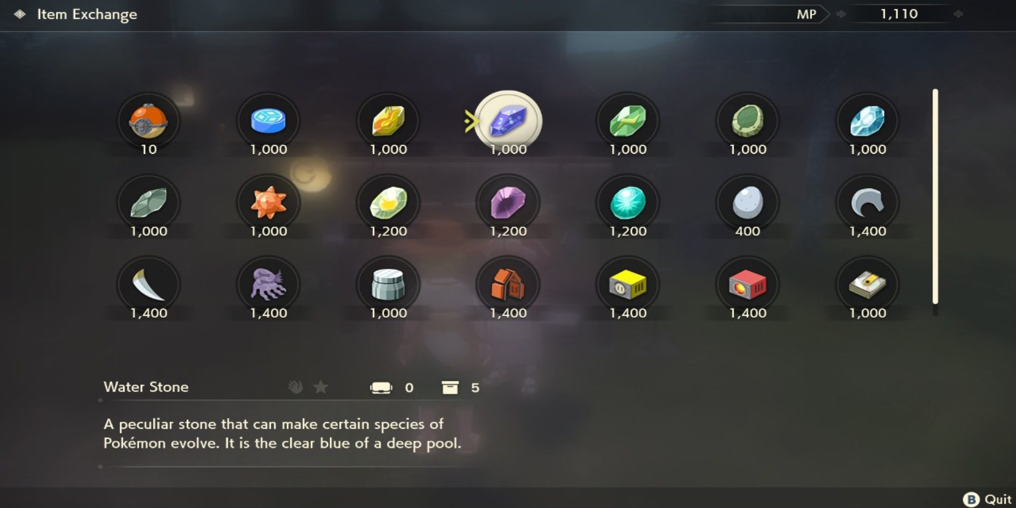 Where to find water stone legends arceus