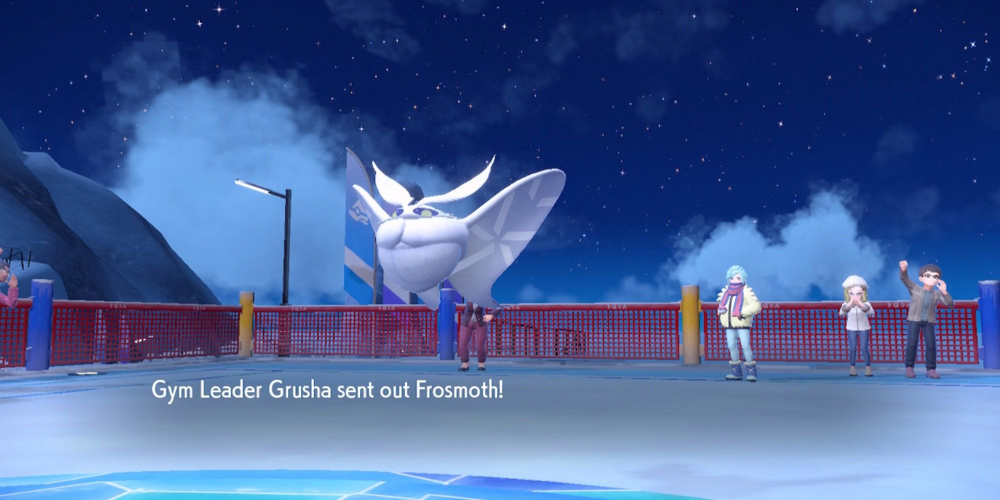 Pokemon Scarlet & Violet Gym Leader Grusha's Frosmoth being sent out