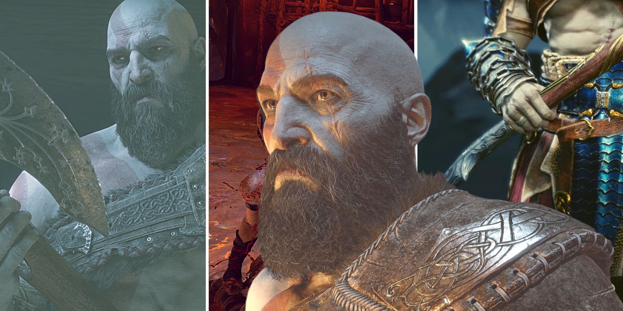 God of War Ragnarok Kratos thinking about axe stuff