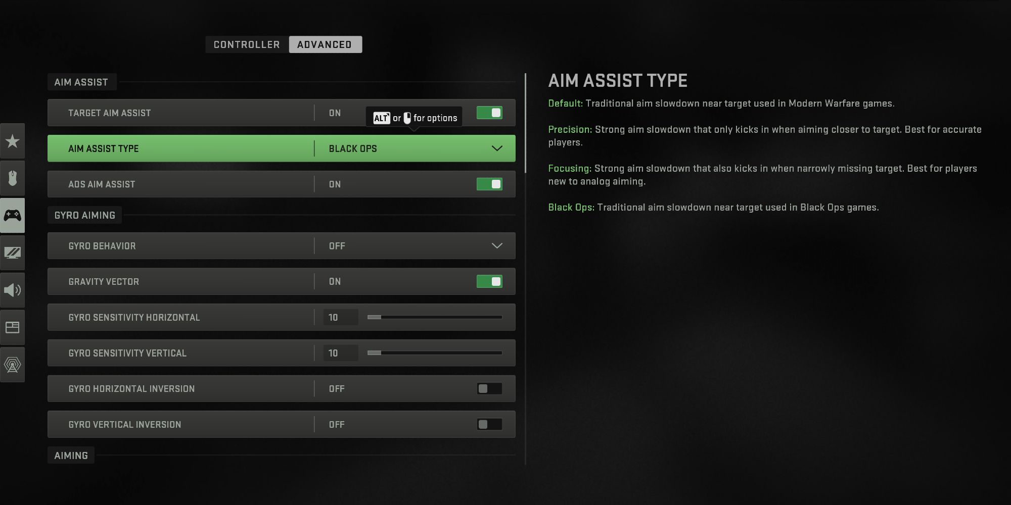 Aim Assist Type Controller Advanced Setting, Warzone 2
