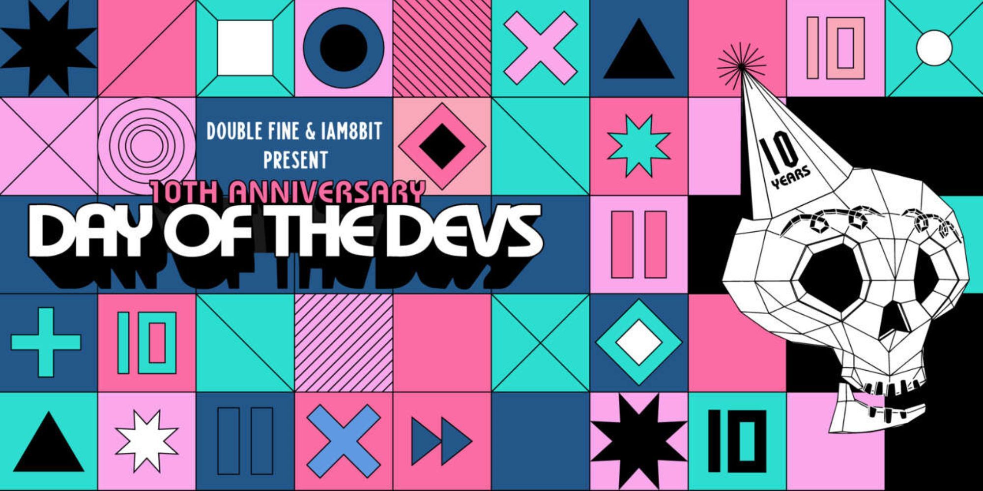 Image shows Day of the Devs 10th anniversary promotional art.