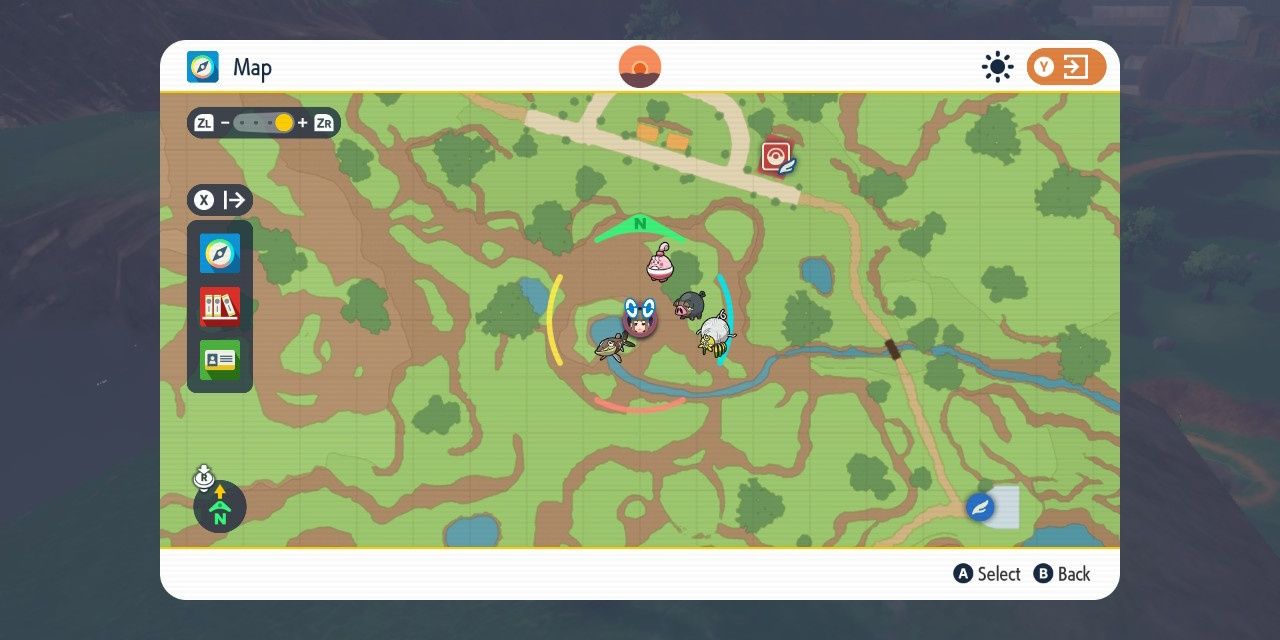 Image of the first purple ominous stake location on the map in Pokemon Scarlet & Violet.