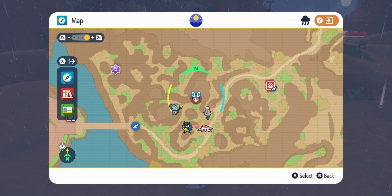 Image of the sixth purple ominous stake location on the map in Pokemon Scarlet & Violet.