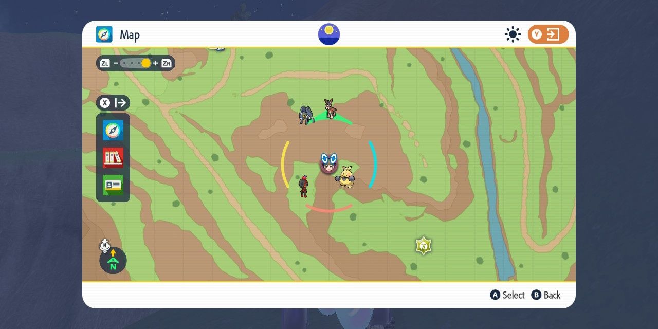 Bild des vierten gelben, ominösen Pfahlstandorts auf der Karte in Pokémon Scarlet & Violet.