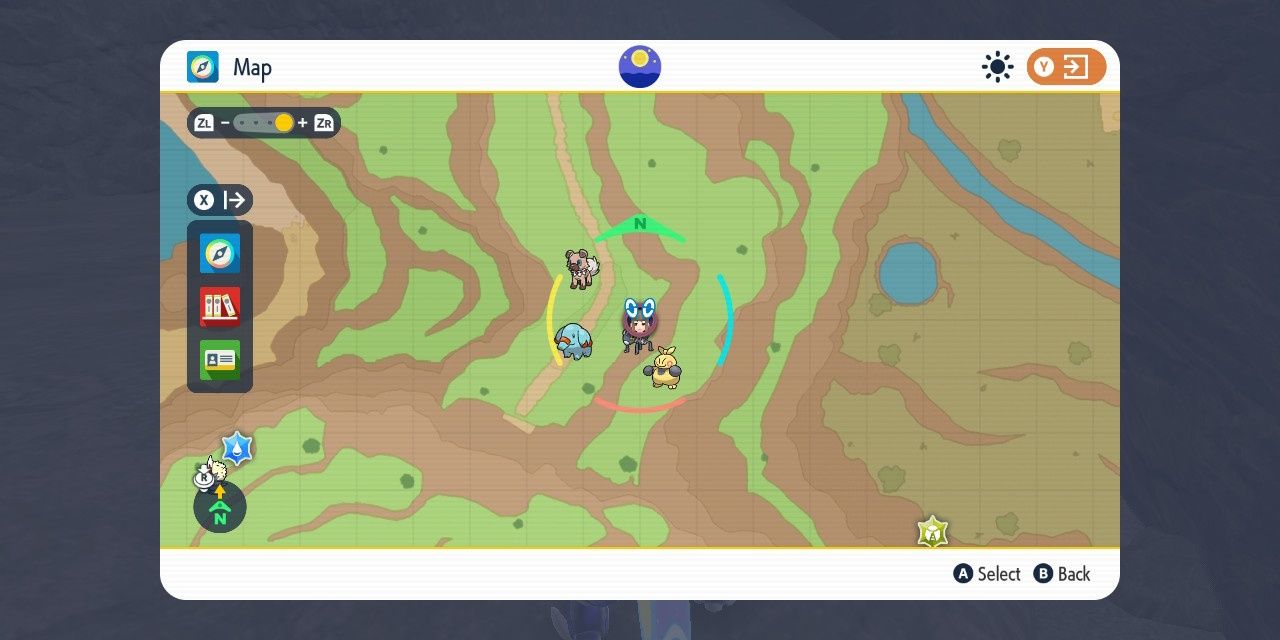 Bild des dritten gelben, ominösen Pfahlstandorts auf der Karte in Pokémon Scarlet & Violet.