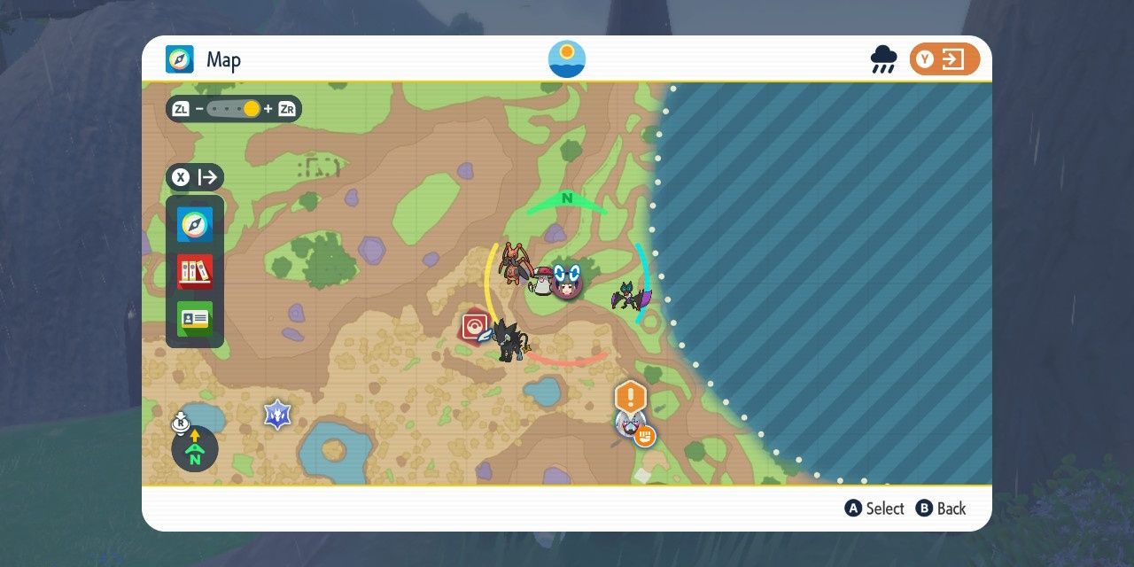 Image of the fifth blue ominous stake location on the map in Pokemon Scarlet & Violet.