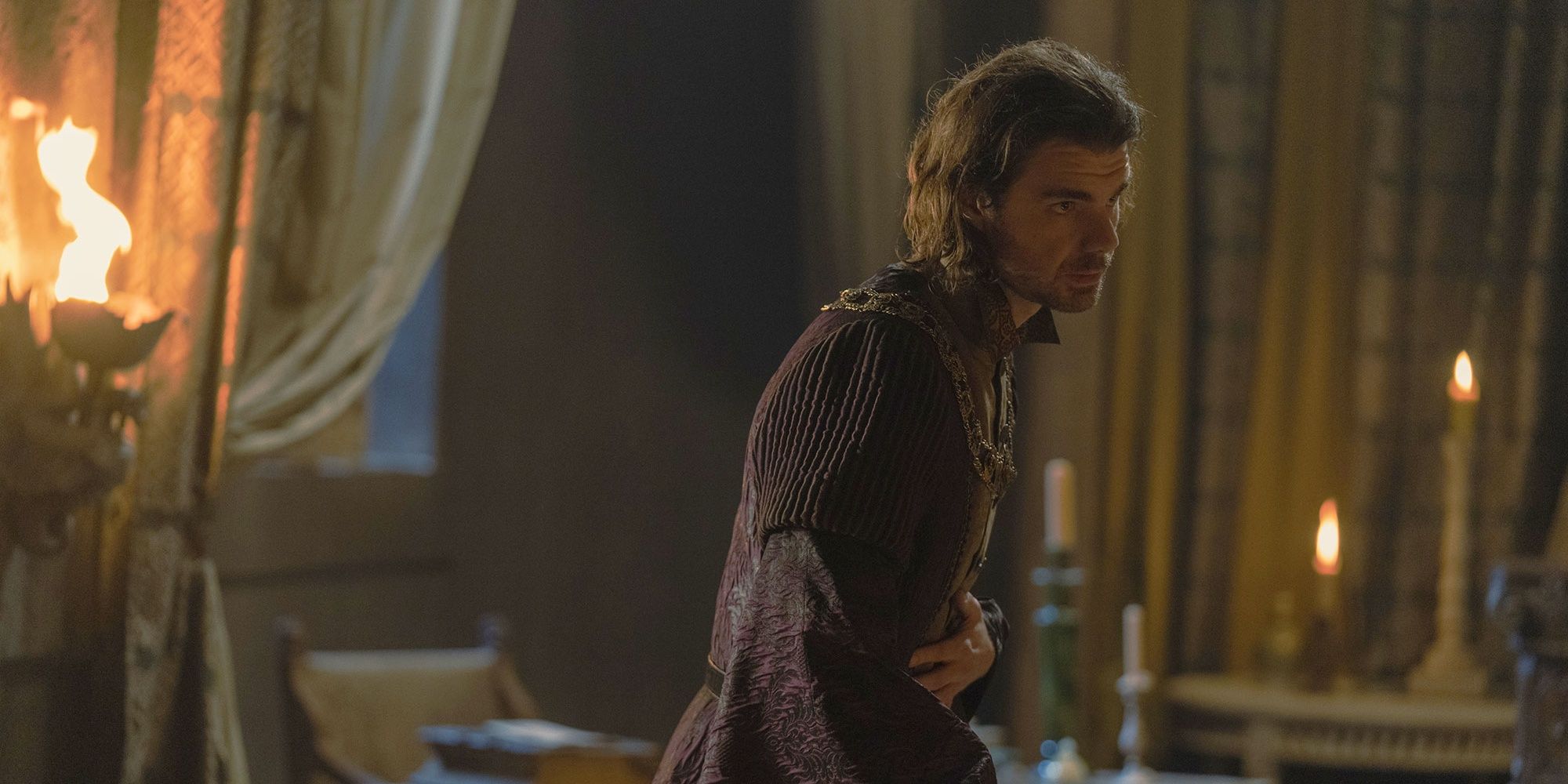 Matthew Needham as Lord Larys Strong in HBO's House of the Dragon