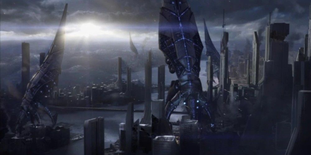 Reapers invading Earth in Mass Effect 3
