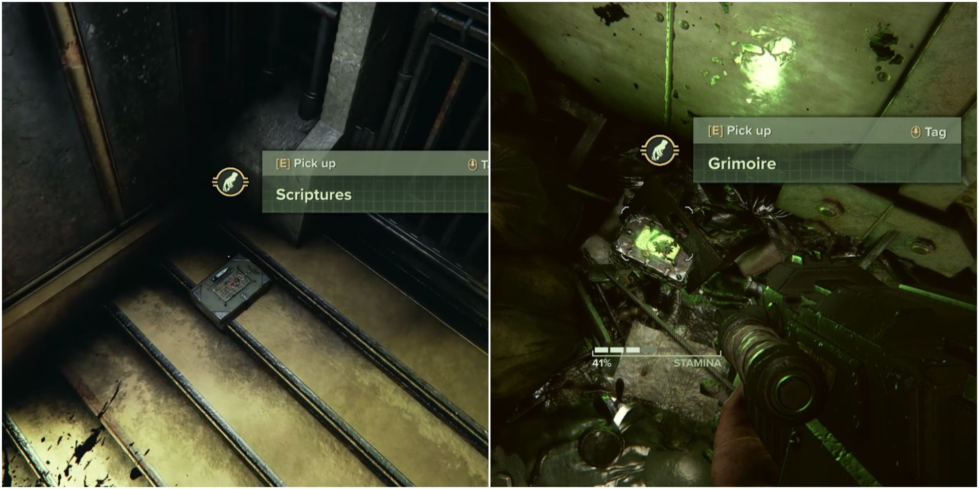 Side-by-side view of Grimoires and Scriptures in Warhammer 40K: Darktide