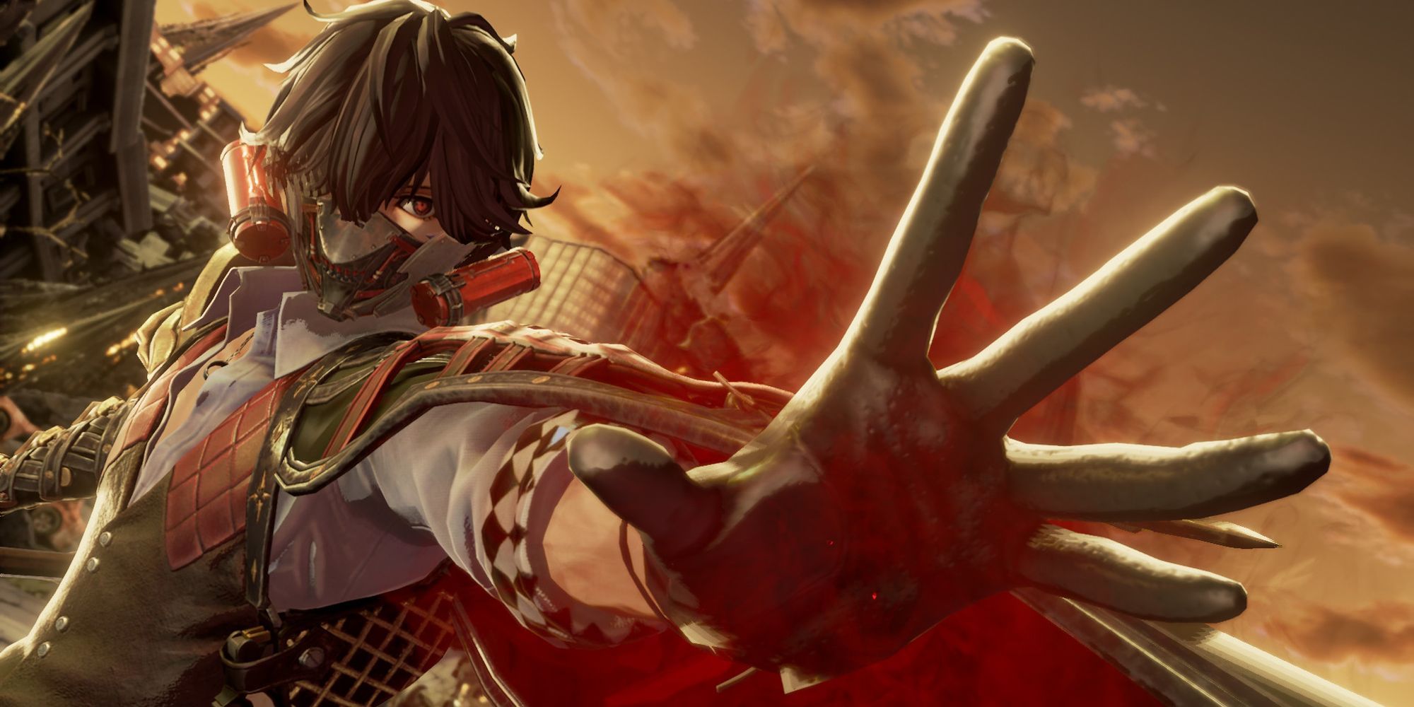 A cutscene image of draining blood from Code Vein.