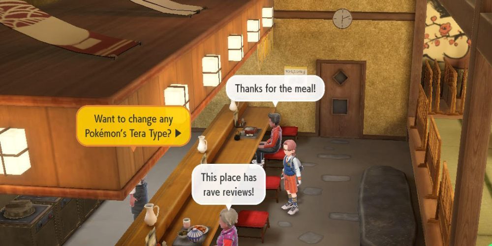 Treasure Eatery interior in Pokémon Scarlet & Violet.
