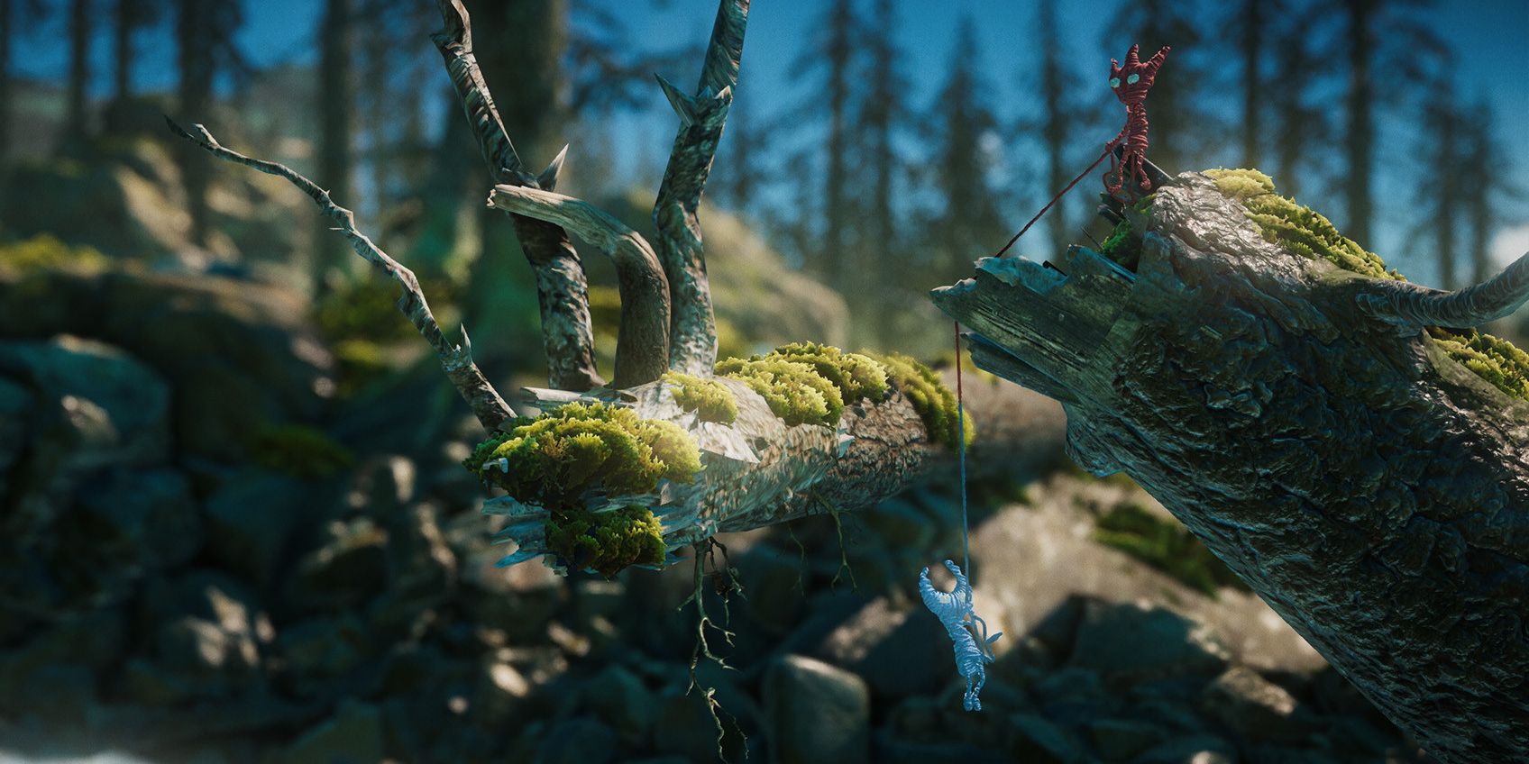 two yarnlings helping each other out in unravel two