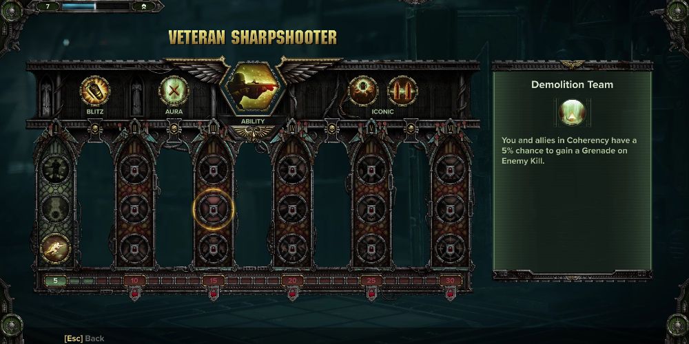 Warhammer 40K: Darktide Veteran Sharpshooter Feats