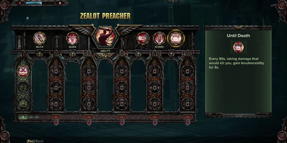 Warhammer 40K Darktide Zealot Preacher Until Death ability