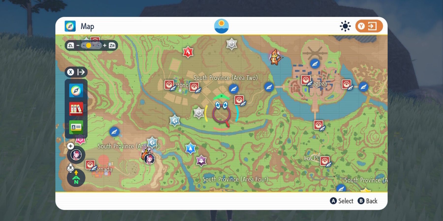 A map in Pokemon Scarlet and Violet with mass outbreaks of Pokemon among other things.