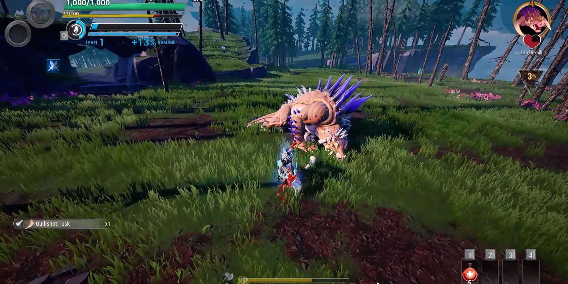 Image of gameplay of a battle from the game Dauntless.