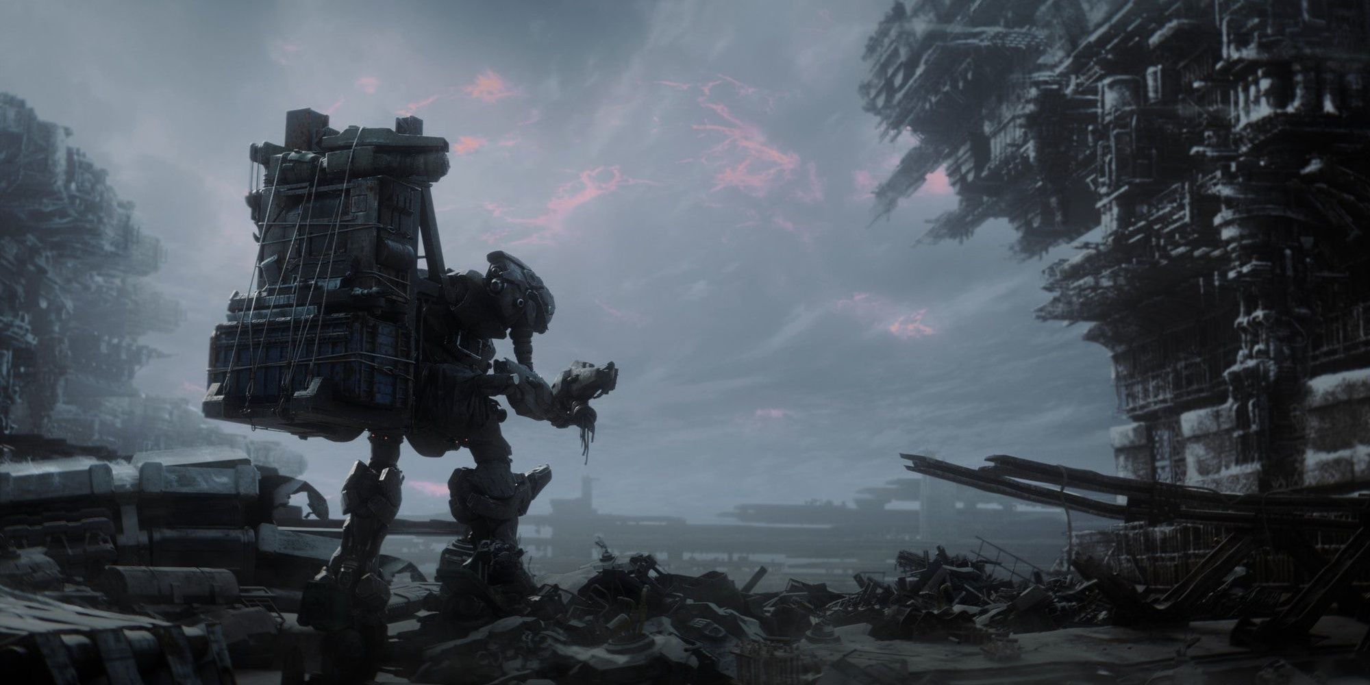 armored core 6 mecha rises from the ice