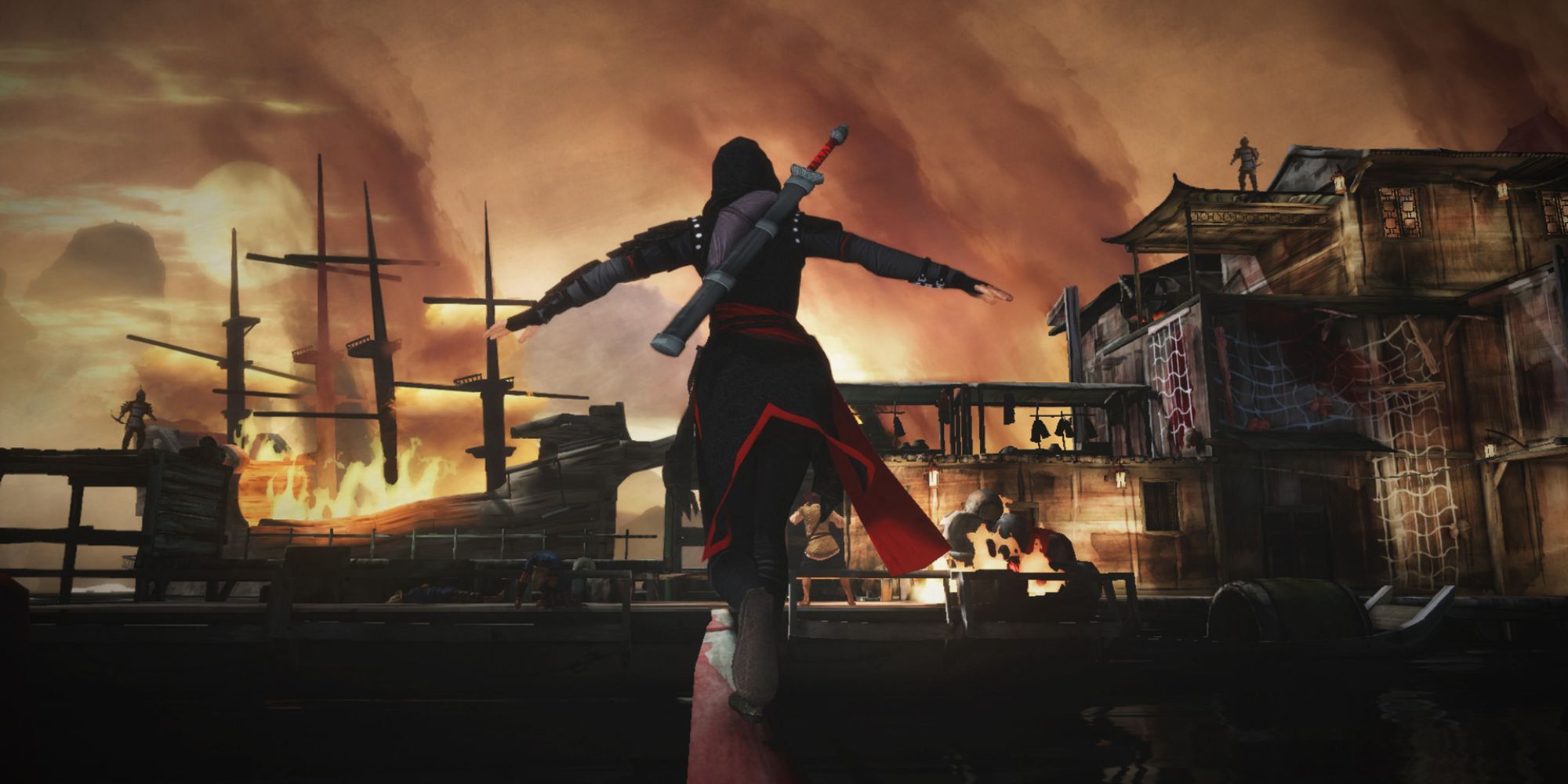 Assassin's Creed China burning ship