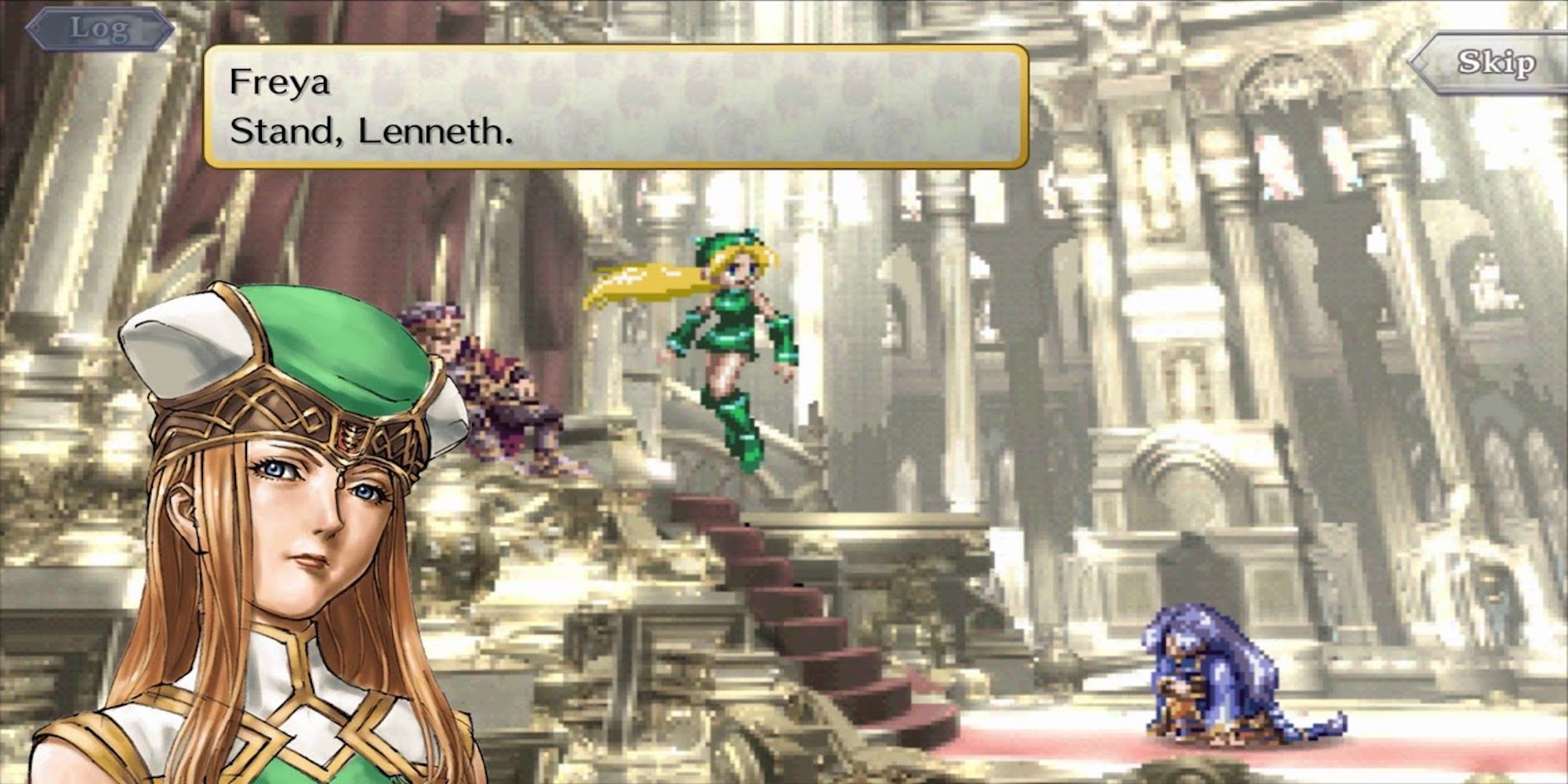 Gameplay from Valkyrie Profile, featuring Freya and Lenneth