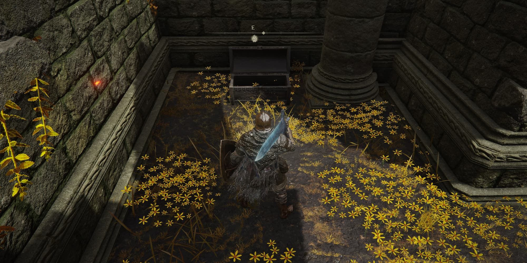 Player Standing Before The Chest With The Dragonbolt Blessing 