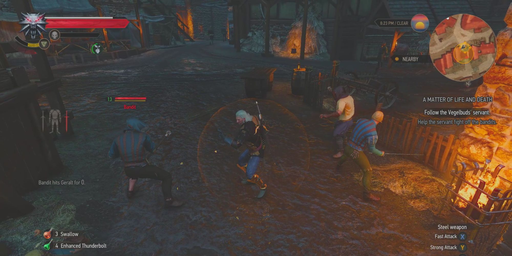Fighting off thugs The Witcher 3