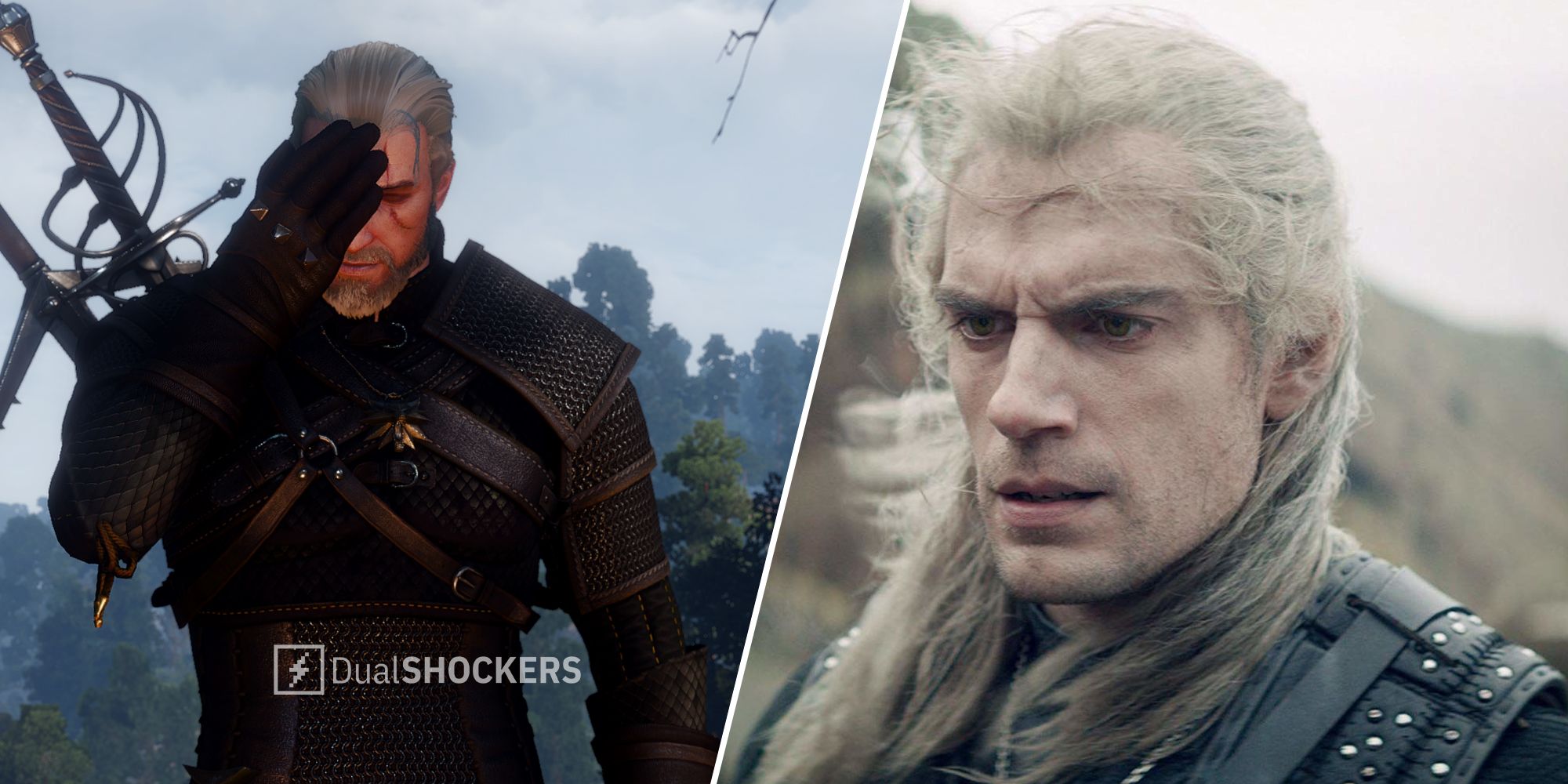 The Witcher 3 Geralt of Rivia facepalm, Geralt in Netflix show