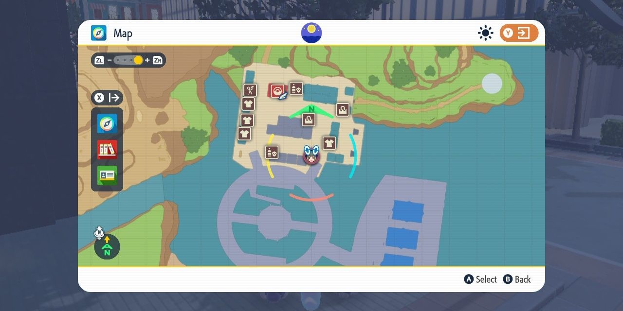 Image of the location of the Oval Stone in Levincia on the map in Pokemon Scarlet & Violet.