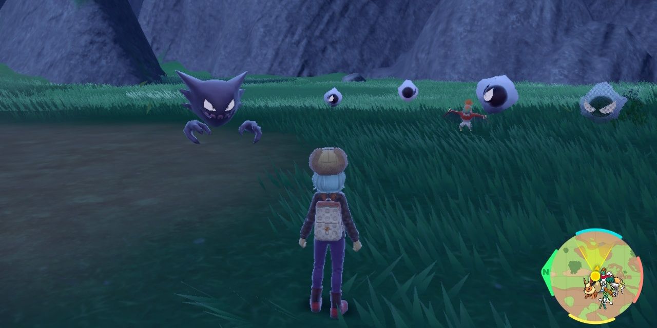 Image of Haunter and Gastlys in the wild in Pokemon Scarlet & Violet.